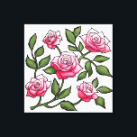 Illustration Rosa ros Blommigt Canvastryck<br><div class="desc">Modern Rosa ros. Pop lineart stil. Illustrationsblomman mönster designad av José Ricardo.</div>