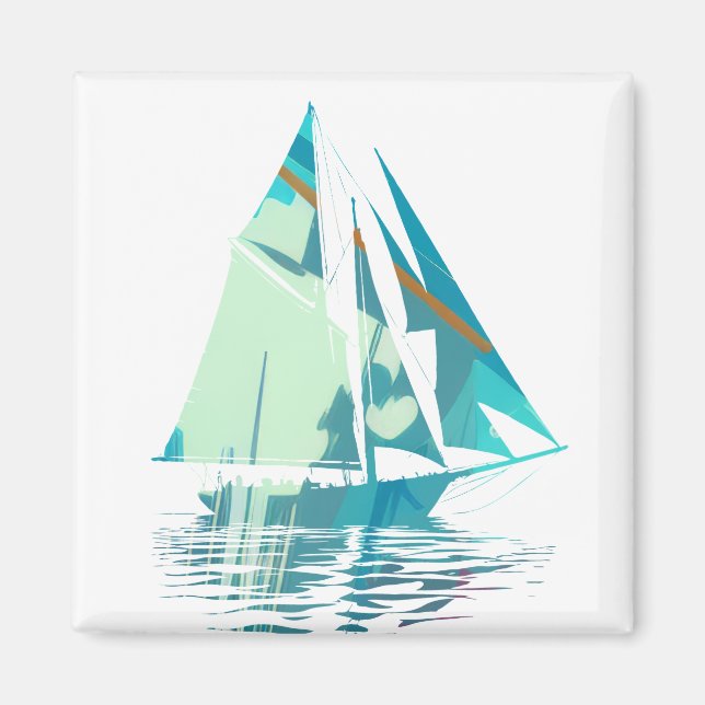 Illustration Silhouette Stil vid fartygsfiske Magnet (Framsidan)