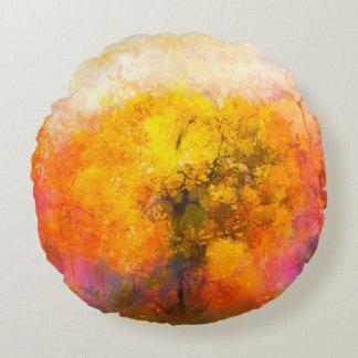 Illustration soft colorful autumn forest. Abstract Rund Kudde