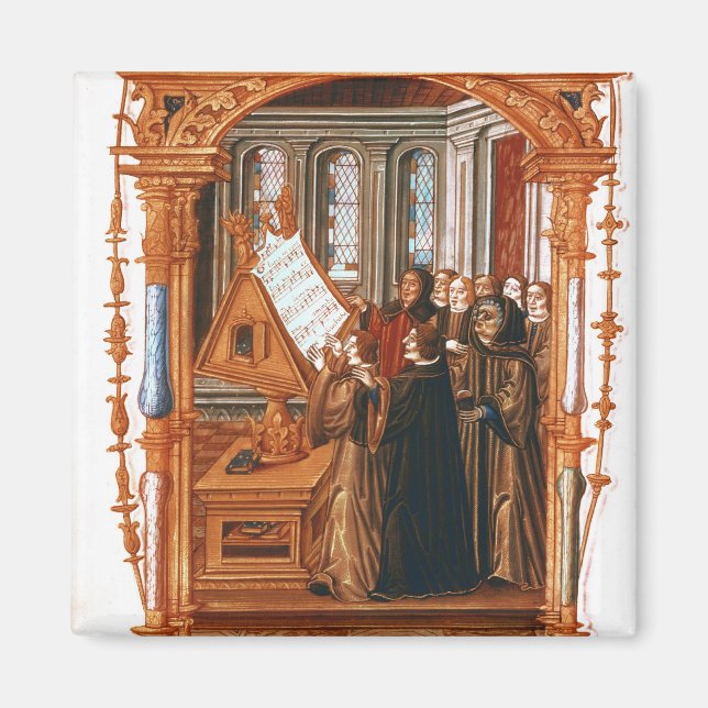 Illustration som skildrar choir som sjunger magnet (Framsidan)