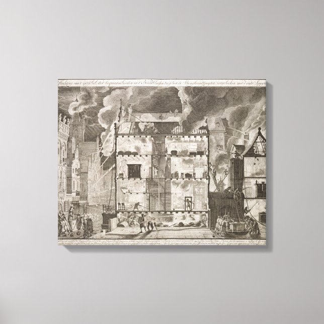 Illustration som visar hur nya långa brandslangar  canvastryck (Framsida)