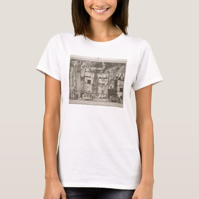 Illustration som visar hur nya långa brandslangar  tee (Framsida)