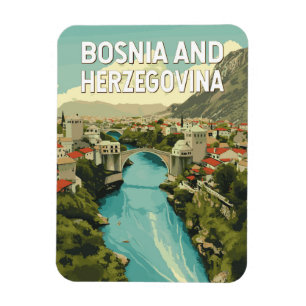 Illustration Travel Art i Bosnien och Hercegovina Magnet