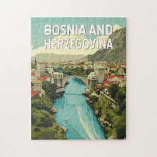 Illustration Travel Art i Bosnien och Hercegovina Pussel