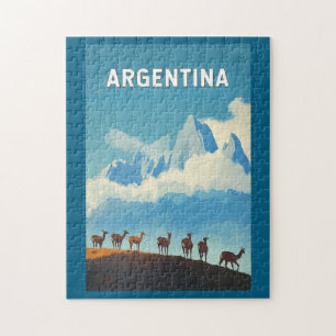 Illustration Travel Art Vintage i Argentina Pussel