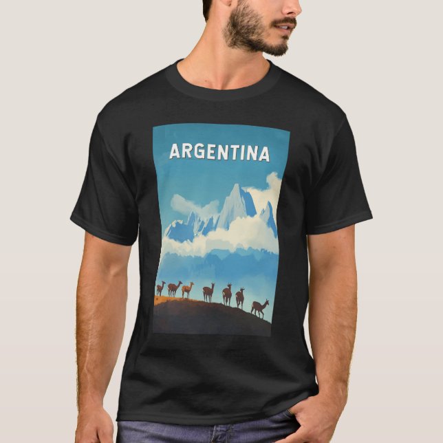 Illustration Travel Art Vintage i Argentina T Shirt (Framsida)