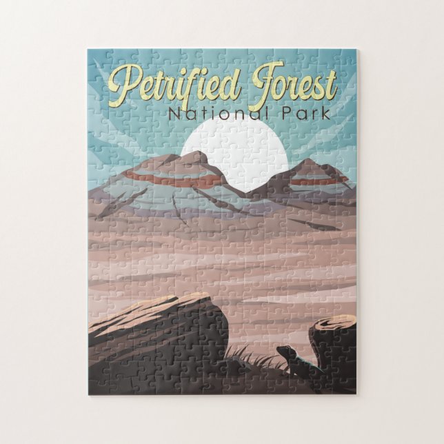 Illustration Travel i Petrified Forest National Pa Pussel (Vertikal)
