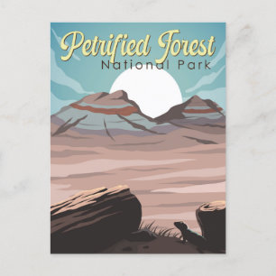Illustration Travel i Petrified Forest National Pa Vykort