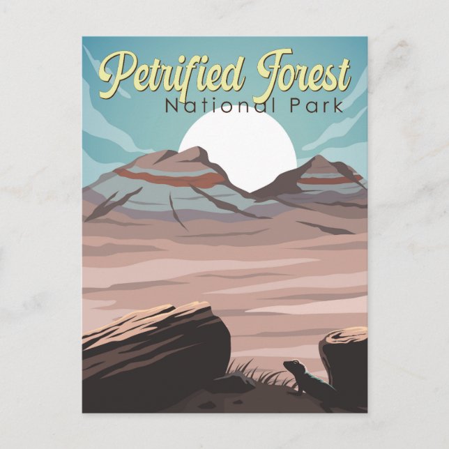 Illustration Travel i Petrified Forest National Pa Vykort (Framsida)