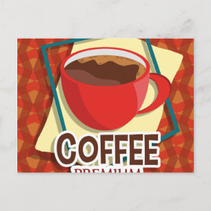 Illustration utsökt kopp av kaffe vykort