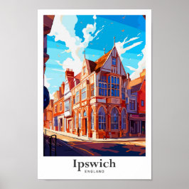 Illustration Vintage resor i Ipswich England Poster