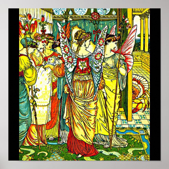 Illustration-Walter Crane 53 med poster Vintage (Framsidan)
