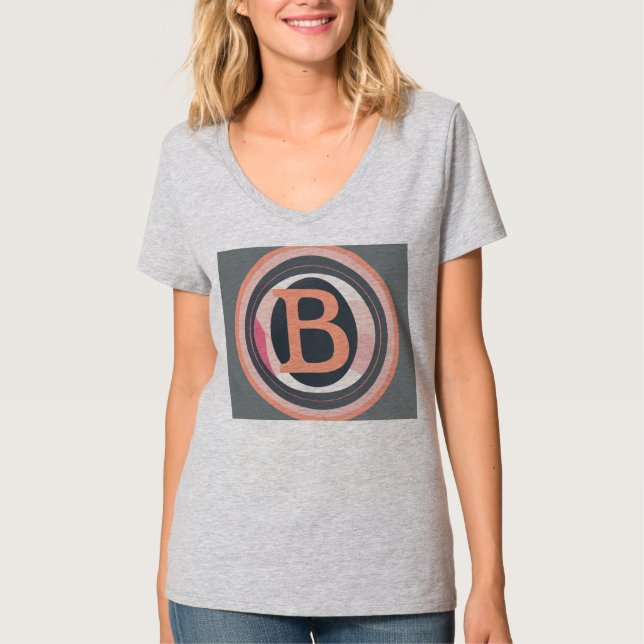 Illustrational Logo With Bold  B  and Circular Emb T Shirt (Framsida)