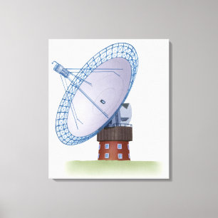 Illustrationen av a radiosände teleskop canvastryck