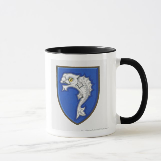 Illustrationen av det heraldiska fisksymbolet mugg (Höger)