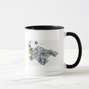 Illustrationen av en futuristiska baserar på mån mugg