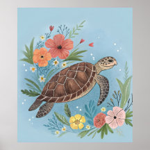 Illustrationen av en havssköldpadda