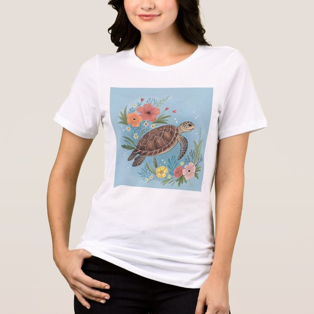 Illustrationen av en havssköldpadda t shirt (Framsida)