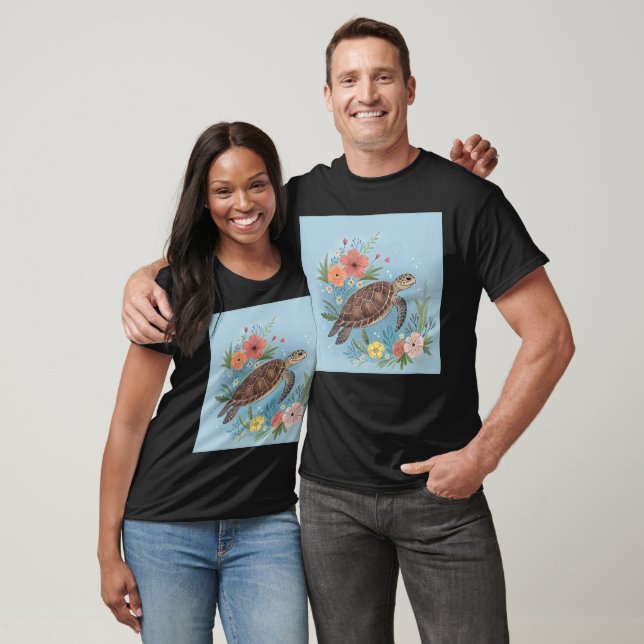 Illustrationen av en havssköldpadda t shirt (Unisex)