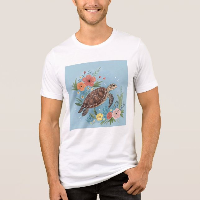 Illustrationen av en havssköldpadda t shirt (Framsida)