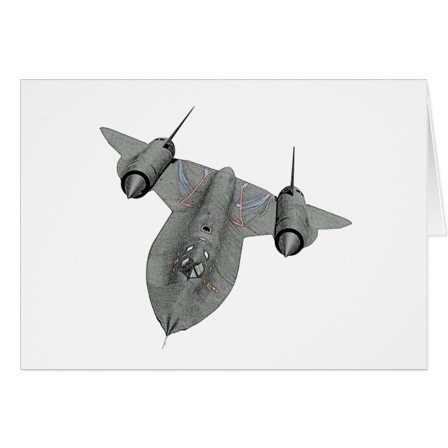 Illustrationen för blackbirden SR71 noterar OBS Kort (Framsidan Horizontal)