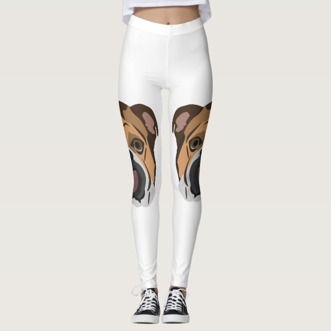 Illustrationengelskabulldogg Leggings (Framsida)
