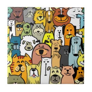 illustrationer av animerad Hundar och Katter Kakelplatta