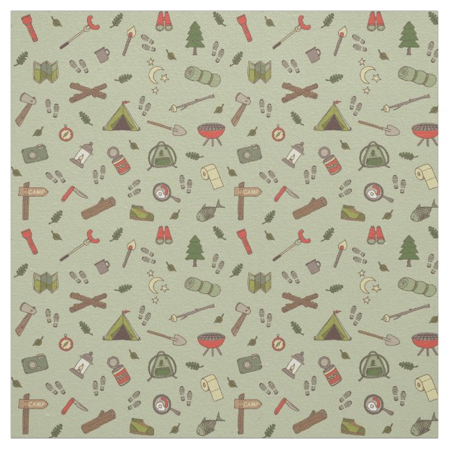 Illustrationer av Camping Camping-camping utomhus  Tyg (Provkarta)