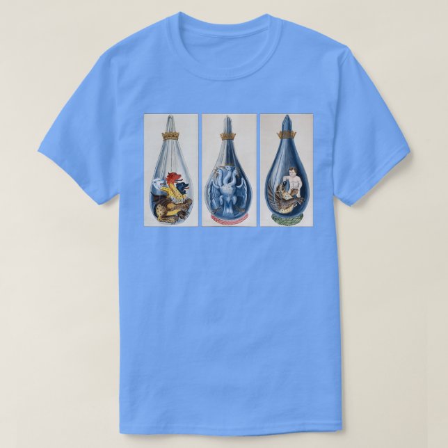 Illustrationer av drakar i alkaliska flaskor från t shirt (Design framsida)