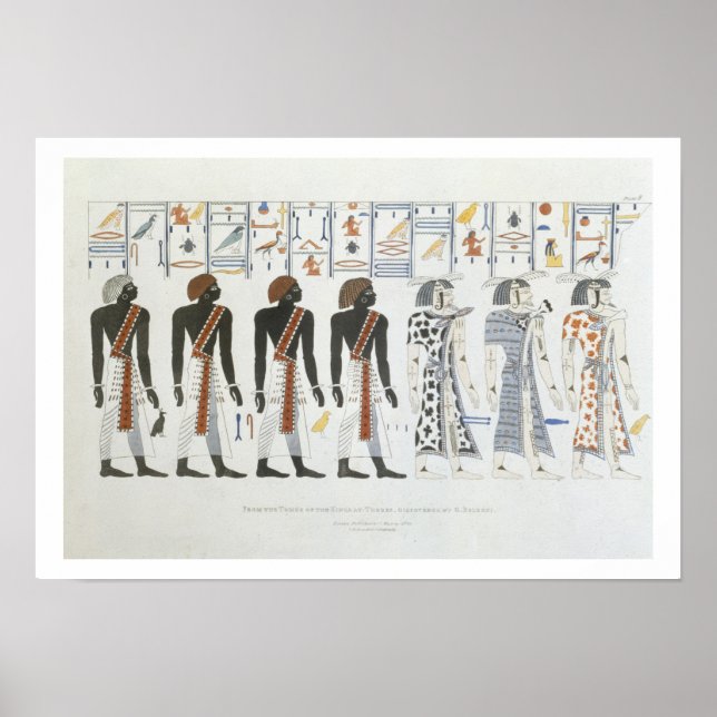 Illustrationer av hieroglyfer från Grav av t Poster (Framsidan)