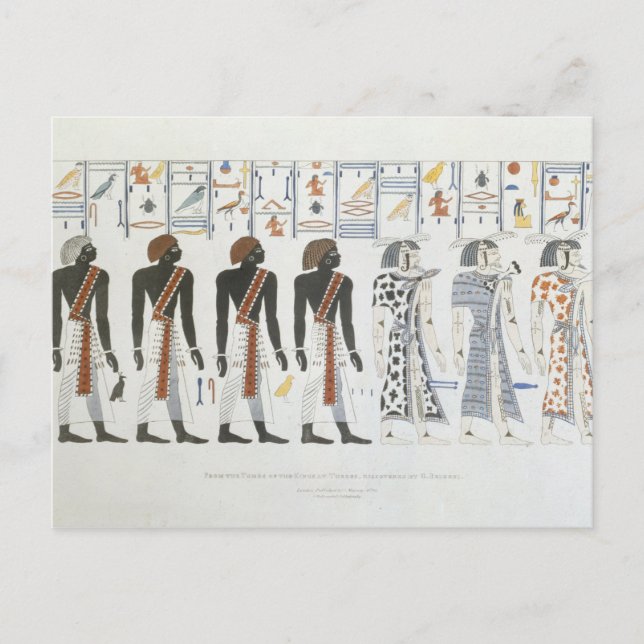 Illustrationer av hieroglyfer från Grav av t Vykort (Framsida)