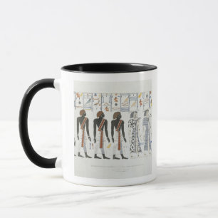 Illustrationer av hieroglyphics från gravarna av mugg