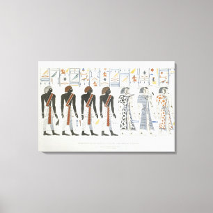 Illustrationer av hieroglyphics från gravarna av t canvastryck