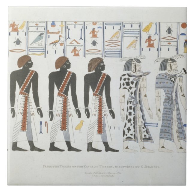 Illustrationer av hieroglyphics från gravarna av t kakelplatta (Framsidan)