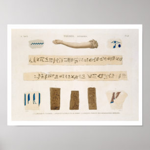 Illustrationer av Hieroglyphics och armen av en mu Poster