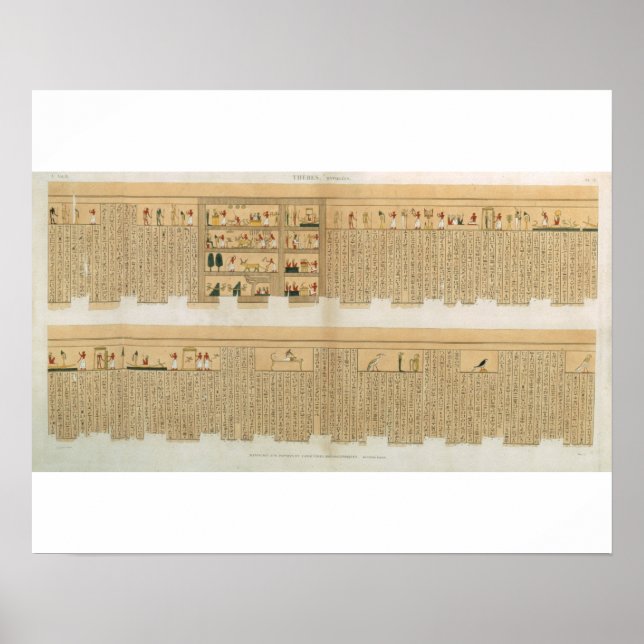 Illustrationer av Pampus-manuskript med hierogly Poster (Framsidan)