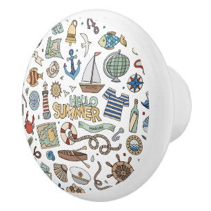 Illustrationer av roligt Summer Beach Knopp