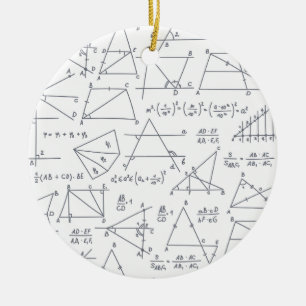 Illustrationer av skrivna beräkningar i matematik julgransprydnad keramik