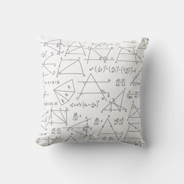 Illustrationer av skrivna beräkningar i matematik kudde (Framsida)