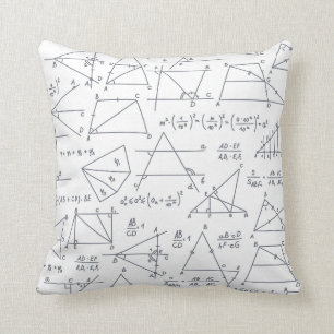 Illustrationer av skrivna beräkningar i matematik kudde