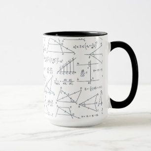 Illustrationer av skrivna beräkningar i matematik mugg