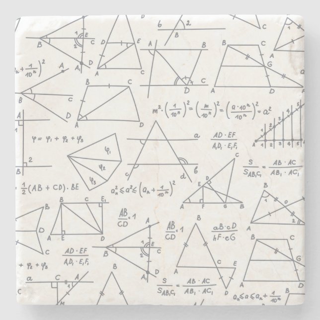 Illustrationer av skrivna beräkningar i matematik stenunderlägg (Framsidan)