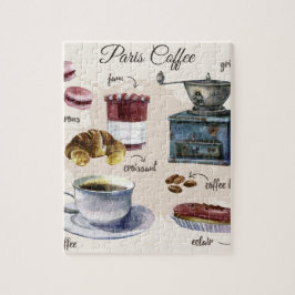 Illustrationer för Paris kaffebakelse Pussel