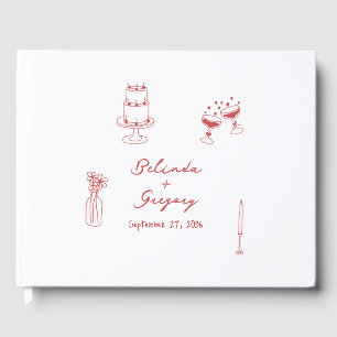 Illustrationer från hand plockade Maron Doodles Br Gästböcker