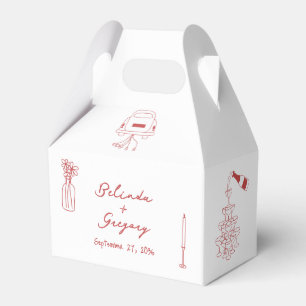Illustrationer från hand plockade Maron Doodles Br Presentaskar