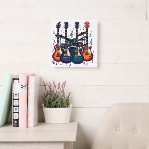Illustrationer från musikinstrument (1) fyrkantig klocka