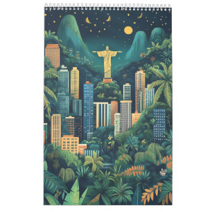 Illustrationer från världsstäder kalender