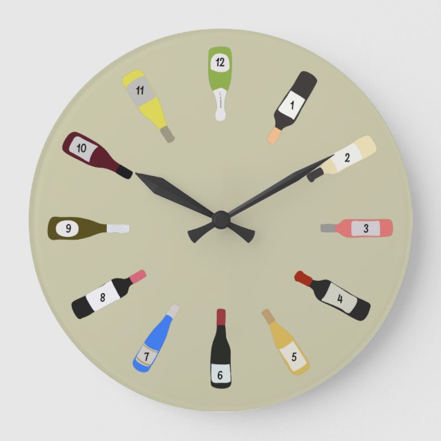 Illustrationer från vin Vin Flaska vid Älskare Stor Klocka (Framsida)