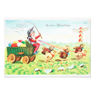 Illustrationer i vintage Påsk Fototryck
