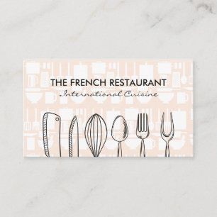 Illustrationer Kitchenware Utensils Visitkort